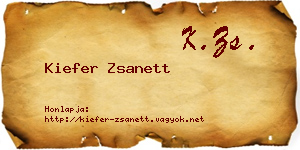 Kiefer Zsanett névjegykártya